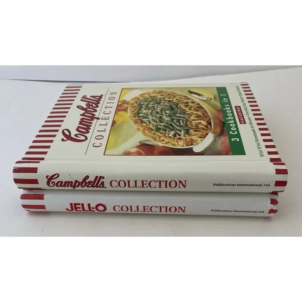Campbells & Jell-O Collection: Lot of 2 Cookbooks-3 Cookbooks in 1- Spiral-bound